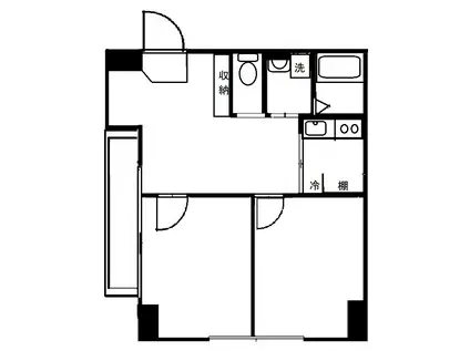 ラフィネ新宿(2DK/7階)の間取り写真