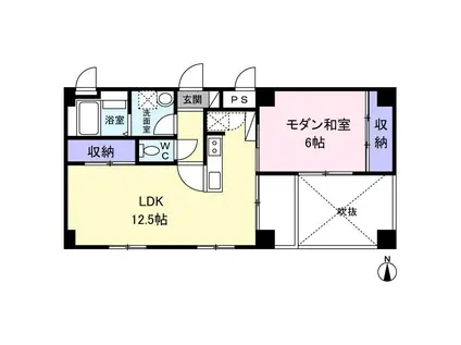 メゾン定禅寺(1LDK/5階)の間取り写真