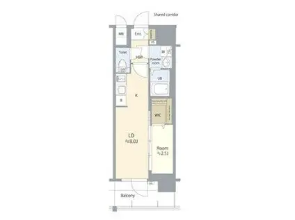 新栄ALTAIER(1LDK/2階)の間取り写真