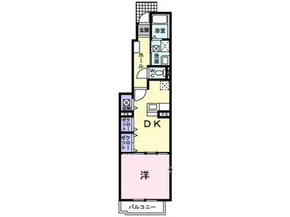 ヴィラ プロムナ-ド A(1DK/1階)の間取り写真