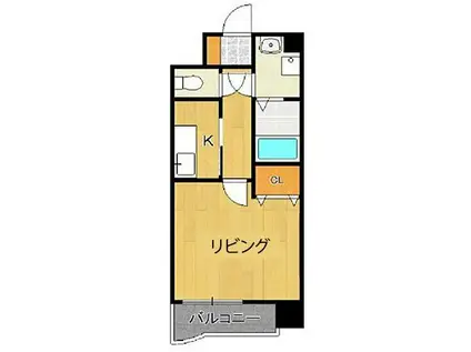 レブリアント賀茂(1K/4階)の間取り写真