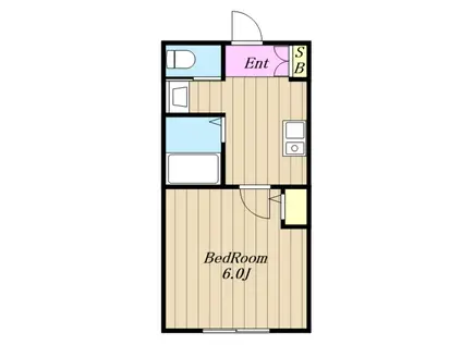 国分北1丁目アパート(1K/3階)の間取り写真