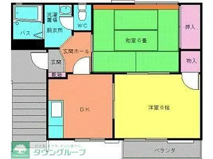 フローラル(2DK/2階)の間取り写真