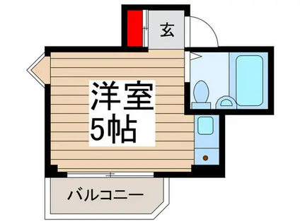 プリティ・ハウス(ワンルーム/2階)の間取り写真