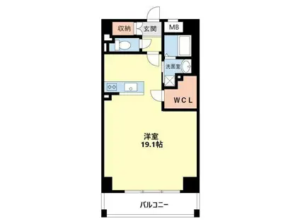 フェリキタス西浜(ワンルーム/8階)の間取り写真