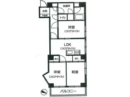 ライオンズマンション中野弥生町(3LDK/1階)の間取り写真