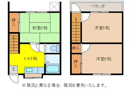 アイビス大野原B(3K/1階)の間取り写真