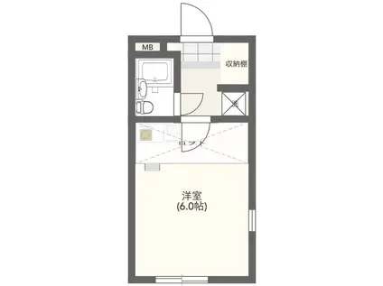 プロヴァンスA棟(ワンルーム/2階)の間取り写真