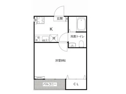 エムクオート淵野辺1(1K/1階)の間取り写真