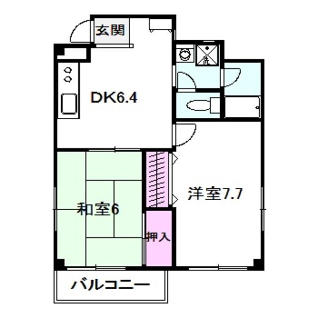 土居マンション(2DK/3階)の間取り写真