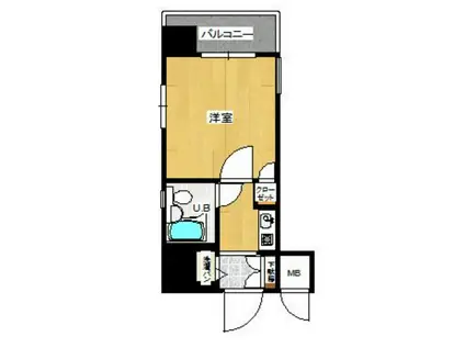 ダイナコート大博通(1K/7階)の間取り写真