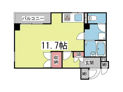 レジェンド六甲(ワンルーム/3階)の間取り写真