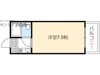 センチュリー中浜(ワンルーム/1階)の間取り写真