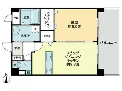 エストレーラ(1LDK/2階)の間取り写真