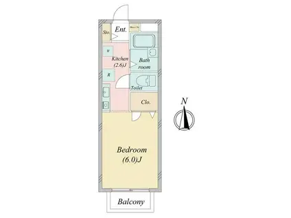 ハウス・フローラル(1K/1階)の間取り写真