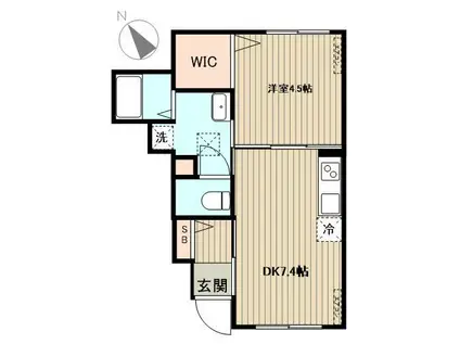 KATSUI-SOU(1DK/1階)の間取り写真