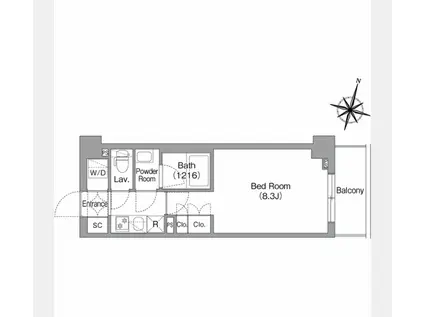 コンフォリア・リヴ南六郷(1K/5階)の間取り写真