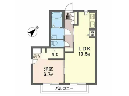 エスポワール21(1LDK/1階)の間取り写真