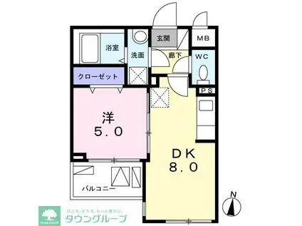 EXCELLENCE・幸(1DK/2階)の間取り写真