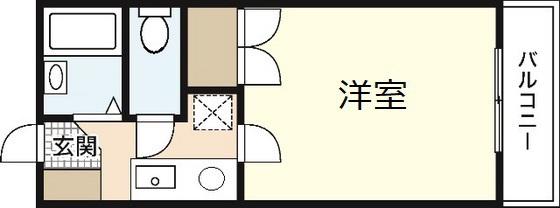 レジデンス新木(1K/3階)の間取り写真