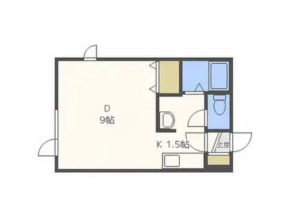 メープルN13(1K/1階)の間取り写真