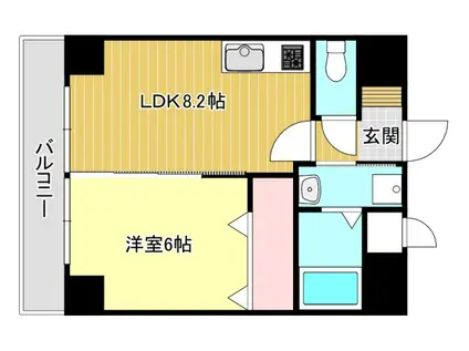 ソルトシティ浜松(1LDK/9階)の間取り写真