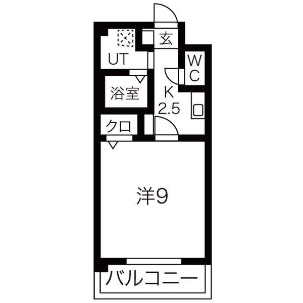 アビタシオン八事(1K/3階)の間取り写真