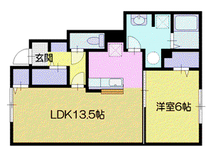 URIRE(1LDK/1階)の間取り写真
