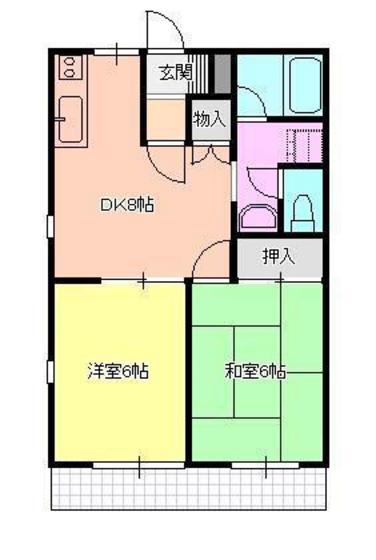 アビデ平井(2DK/1階)の間取り写真