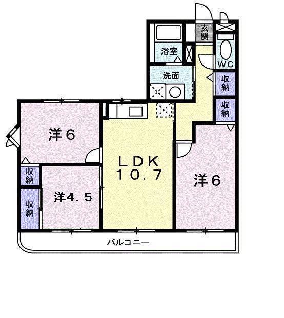 ローレル ハイツ(3LDK/3階)の間取り写真