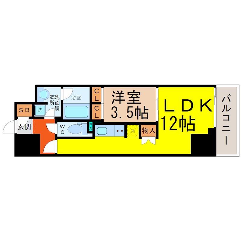 CORNES HOUSE NAGOYA(1LDK/5階)の間取り写真