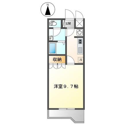 フラワーハイツ龍ヶ崎(1K/2階)の間取り写真