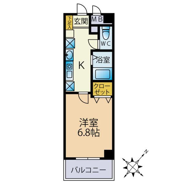 セリテ板宿(1K/1階)の間取り写真