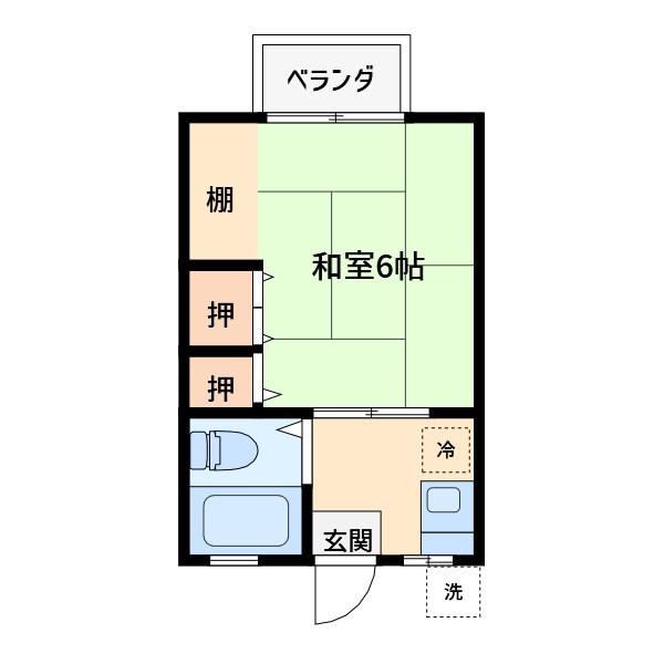 グリーンハイツ(1K/2階)の間取り写真