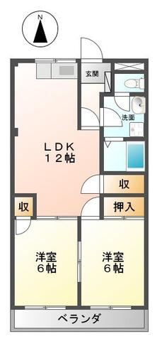 アビタシオン(2LDK/2階)の間取り写真
