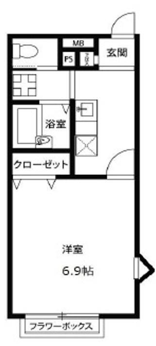 アムールY/S(1K/1階)の間取り写真