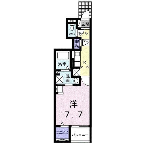 アクアプラ浅江6 I(1K/1階)の間取り写真