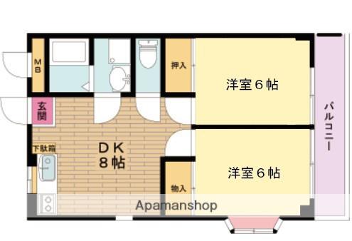 メゾンすとーにぃー(2DK/3階)の間取り写真