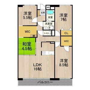 フェルザ住道(4LDK/7階)の間取り写真