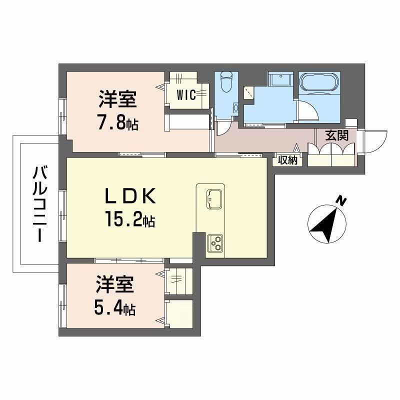 シャーメゾンステージ東静岡(2LDK/3階)の間取り写真