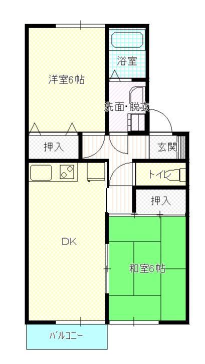 セジュールME(2DK/2階)の間取り写真