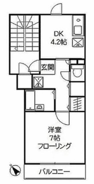 ザイテベルクII(1DK/2階)の間取り写真