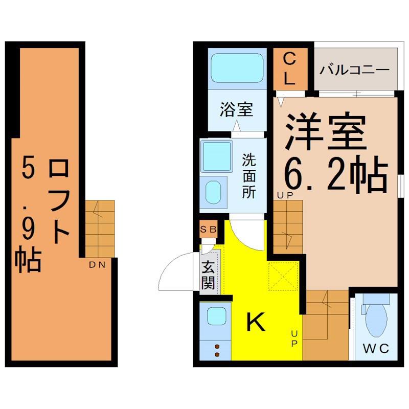 パークレジデンス呼続(1SK/1階)の間取り写真