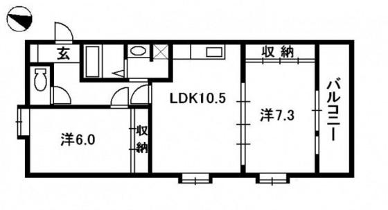 ルミエール翠町(2LDK/2階)の間取り写真