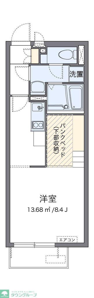 ミランダサンシャインIII(ワンルーム/2階)の間取り写真