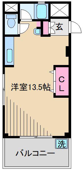 ニチモ日吉第一コーポラス(ワンルーム/5階)の間取り写真