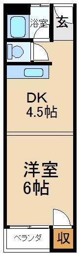 星田マンション(1DK/4階)の間取り写真