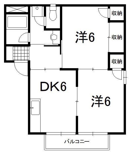 すとりーむ緑ハイツA・B・C(2DK/1階)の間取り写真
