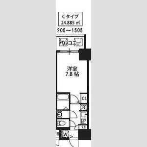 S-RESIDENCE新大阪駅前(1K/15階)の間取り写真