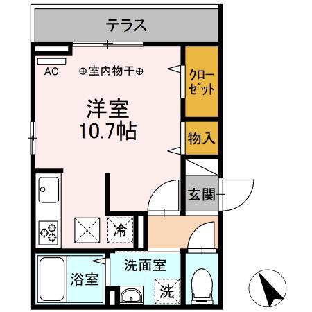TKM-2(ワンルーム/1階)の間取り写真